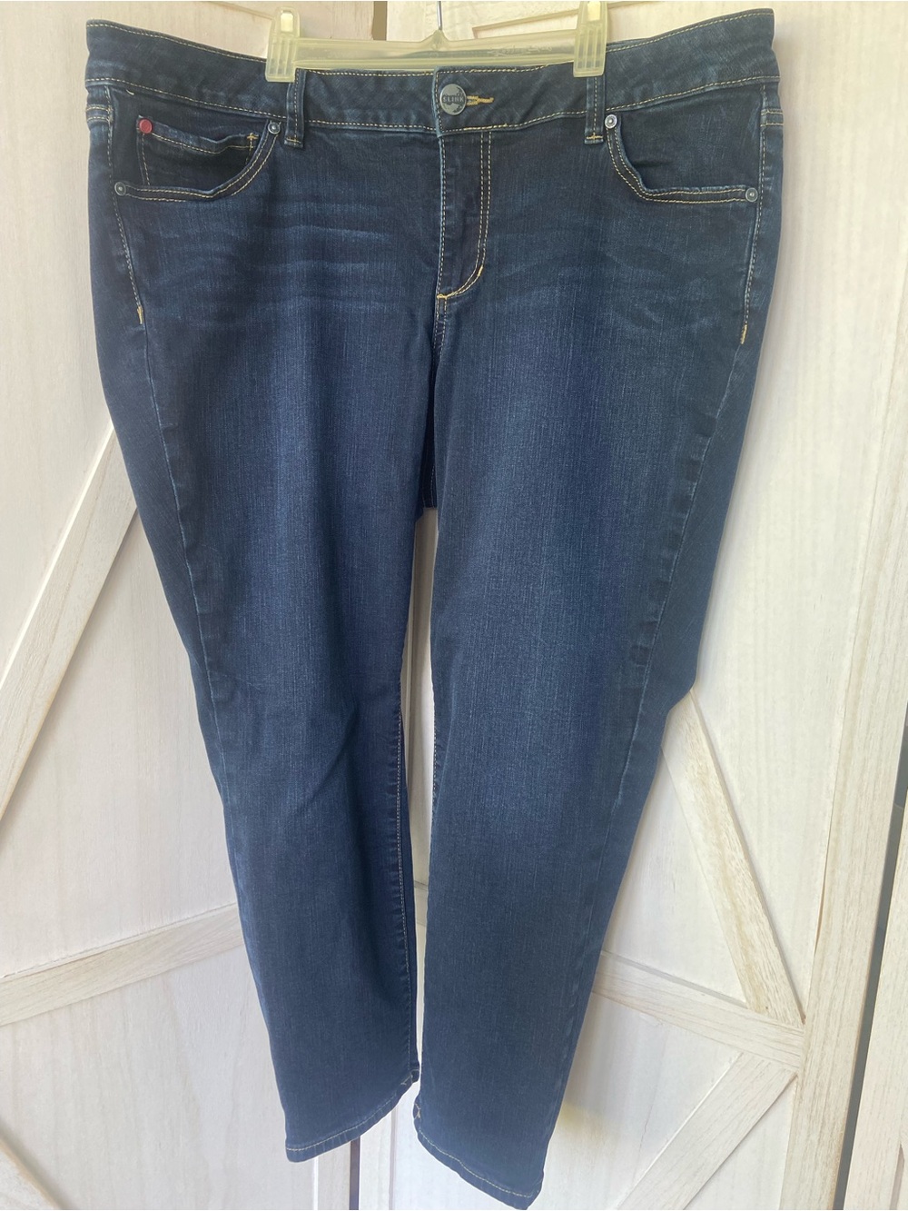Slink Jeans Women's Dark Blue Stretch Plus Size 18 Skinny Mid-Rise Ankle Length